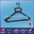 black pp plastic coat hanger with folding hook